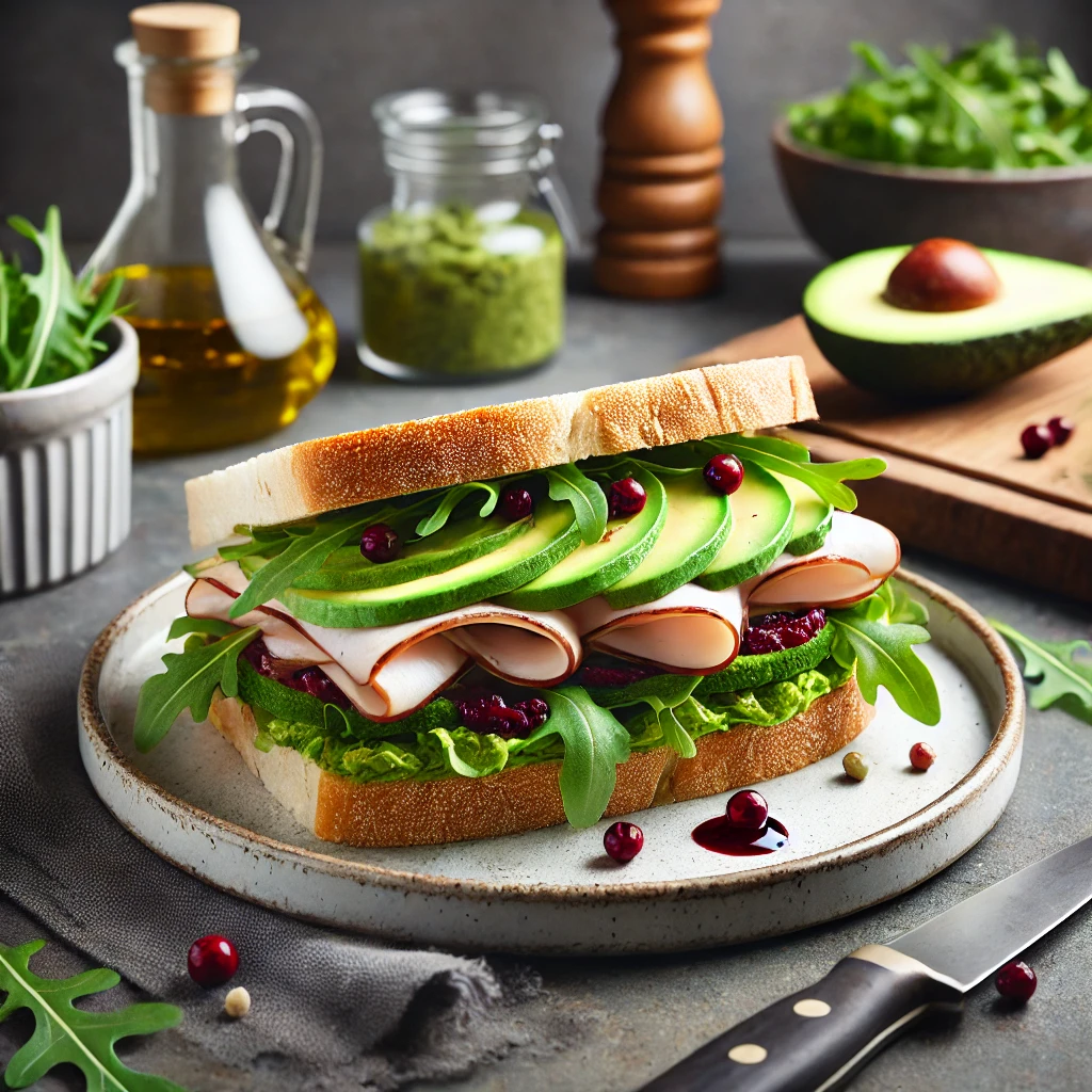 sandwich with gourmet toppings